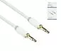Preview: Audio cable 3.5mm stereo jack plug to plug, Monaco Range in white, DINIC box with Euro hole, length 2.00m